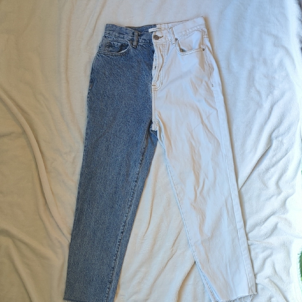 PacSun Blue and White Straight Leg Jeans